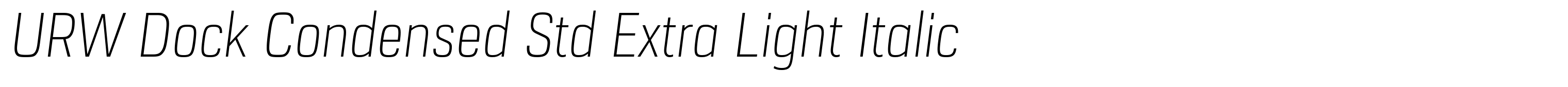 URW Dock Condensed Std Extra Light Italic